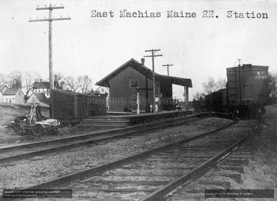 Postcard: East Machias , Maine Railroad Station